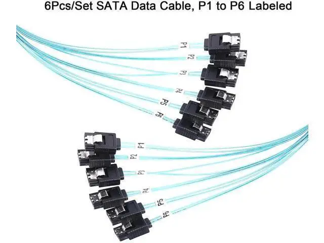 Alt view image 2 of 6 - Aomoproing SATA-III Cable-1M 6Pcs/Set-6Gbps-SATA Cable Long Replacement for Bitcoin Computer-Server CD DVD Drives Raid HDD-SSD (3.3FT)