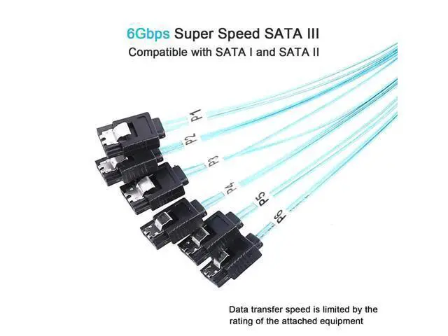 Alt view image 3 of 6 - Aomoproing SATA-III Cable-1M 6Pcs/Set-6Gbps-SATA Cable Long Replacement for Bitcoin Computer-Server CD DVD Drives Raid HDD-SSD (3.3FT)