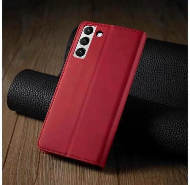 Alt view image 6 of 14 - Case for Samsung Galaxy S25 5G 6.2 inch Premium PU Leather Phone Cover with Card Holder Stand, Shockproof Flip Wallet Cover Red