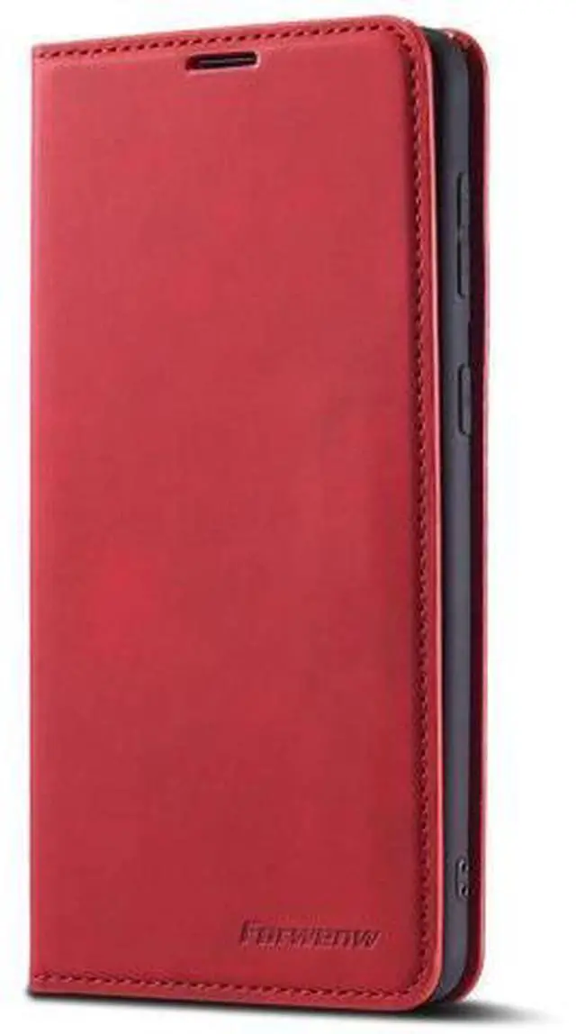 Alt view image 3 of 14 - Case for Samsung Galaxy S25 Edge 5G 6.7 inch Premium PU Leather Phone Cover with Card Holder Stand, Shockproof Flip Wallet Cover Red