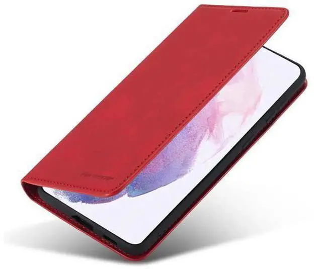Alt view image 4 of 14 - Case for Samsung Galaxy S25 Edge 5G 6.7 inch Premium PU Leather Phone Cover with Card Holder Stand, Shockproof Flip Wallet Cover Red