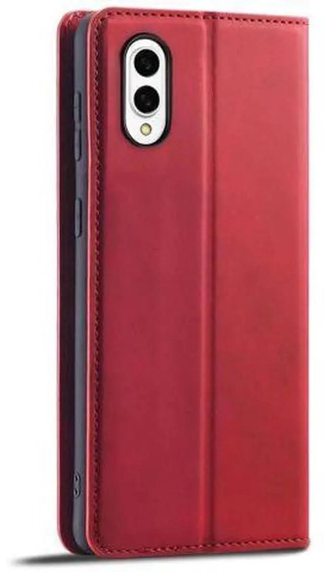 Alt view image 6 of 14 - Case for Samsung Galaxy S25 Edge 5G 6.7 inch Premium PU Leather Phone Cover with Card Holder Stand, Shockproof Flip Wallet Cover Red