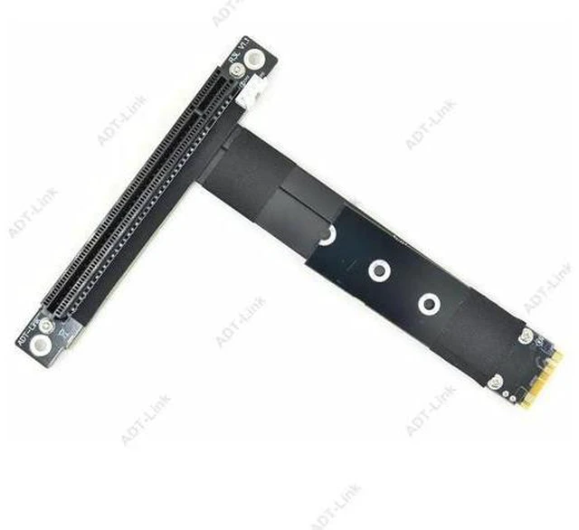 Alt view image 6 of 7 - 32G/bps PCI-e 16x To M2 M.2 NGFF NVMe Key-M 2230 2242 2260 2280 Riser Card Gen3.0 Cable PCIe x16 Extender with Sata Power Cable