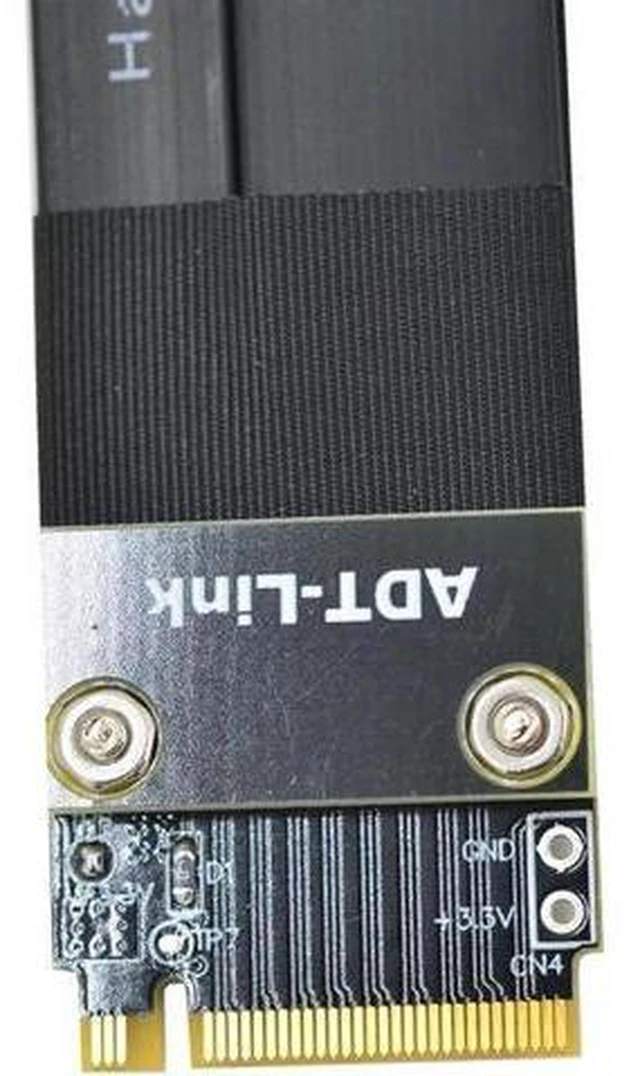 Alt view image 7 of 7 - 32G/bps PCI-e 16x To M2 M.2 NGFF NVMe Key-M 2230 2242 2260 2280 Riser Card Gen3.0 Cable PCIe x16 Extender with Sata Power Cable