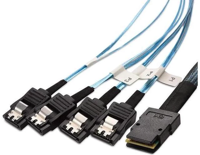 Alt view image 6 of 14 - Aomoproing Internal Mini SAS to SATA Cable (SFF-8087 to SATA Forward Breakout)3.3 Feet
