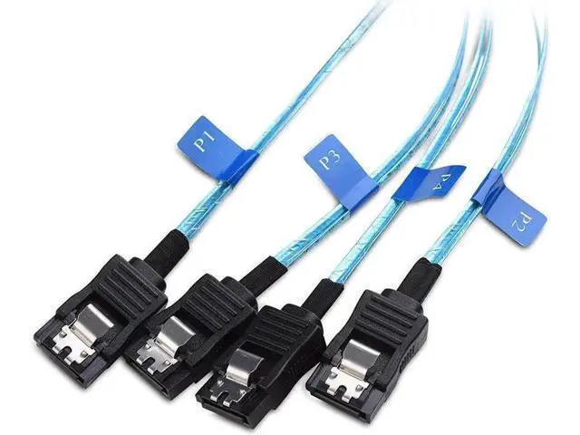 Alt view image 2 of 7 - Aomoproing COFIER Internal Mini SAS to SATA Reverse Breakout Cable (SFF-8087 to SATA) 1.6 Feet