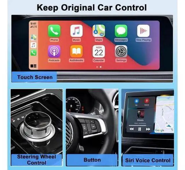 Alt view image 2 of 14 - Aomoproing Android Auto & CarPlay Wireless Adapter - 2 in 1 Wireless for iPhone & Android, Plug & Play for Factory Wired Cars - Supports iOS 10+