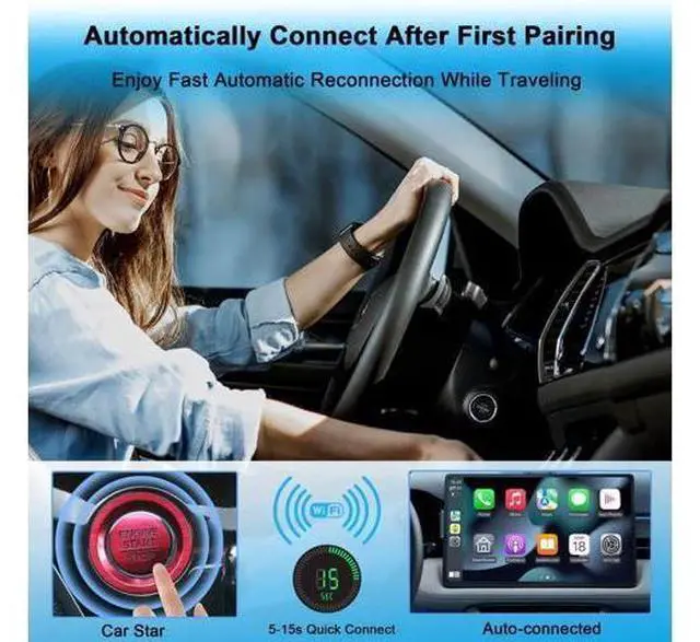 Alt view image 3 of 14 - Aomoproing Android Auto & CarPlay Wireless Adapter - 2 in 1 Wireless for iPhone & Android, Plug & Play for Factory Wired Cars - Supports iOS 10+