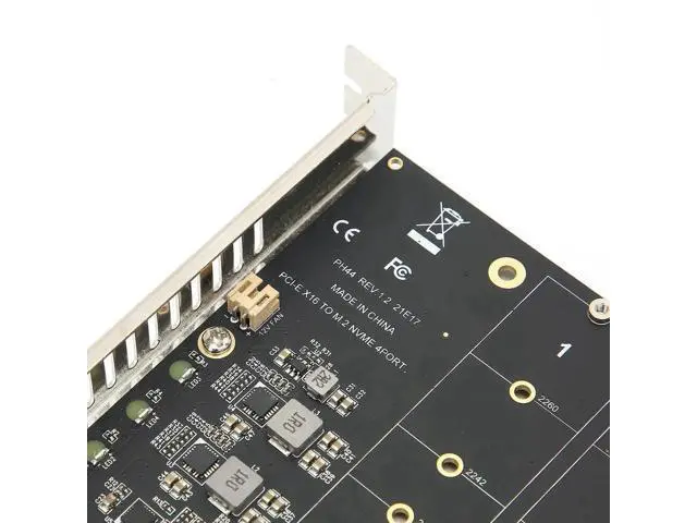 Alt view image 7 of 7 - Aomoproing M.2 PCIE Adapter Card, 4 Port M.2 NVMe SSD to PCIE X16 M Key Hard Drive Converter Reader Expansion Card PC Internal Expansion Card Pcie Nvme Adapter (ph44)