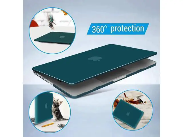 Alt view image 3 of 7 - Compatible with MacBook Pro 13 Inch Retina Case Model A1502 A1425 (Older Version Release 2015 - end 2012), Plastic Hard Shell Case with Keyboard Cover Dark Green