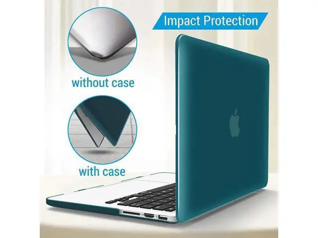 Alt view image 6 of 7 - Compatible with MacBook Pro 13 Inch Retina Case Model A1502 A1425 (Older Version Release 2015 - end 2012), Plastic Hard Shell Case with Keyboard Cover Dark Green