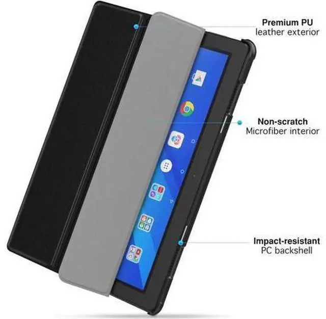 Alt view image 3 of 14 - Case for Lenovo Tab P10 10.1 inch 2019 Model TB-X705F Ultra Slim Lightweight Smart Shell Stand Cover with Auto Wake & Sleep