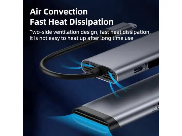 Alt view image 4 of 7 - USB C Hub Type C to HDMI-compatible Multi USB 3.0 2.0 Adapter PD Dock SD/Micro SD Card Reader for Macbook iPad Pro XPS