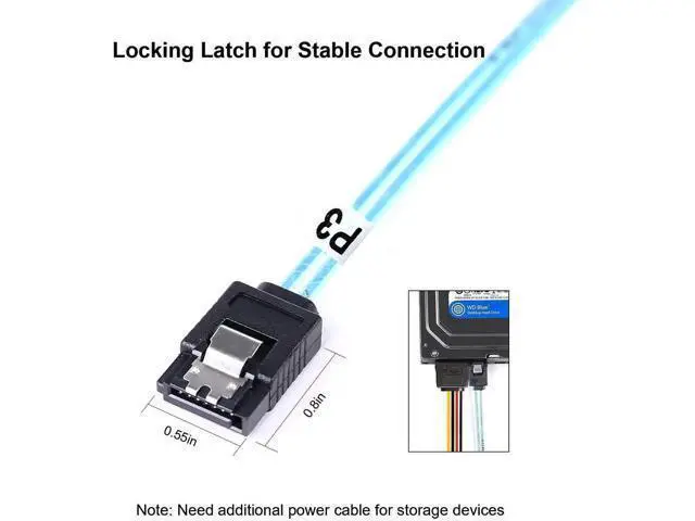 Alt view image 4 of 6 - Aomoproing 5Pack SATA III Cable:8 inch Short-SATA Cable Thin 0.2M, Straight Flexible 6Gb Data with Locking Latch for Hard Drive,SDD, HDD (0.6FT)