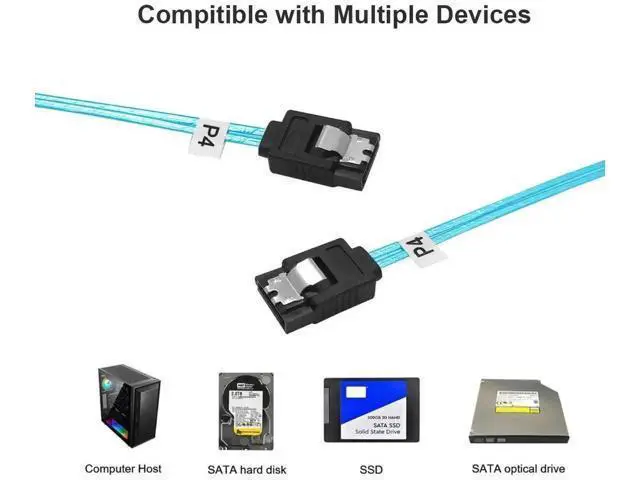 Alt view image 6 of 6 - Aomoproing 5Pack SATA III Cable:8 inch Short-SATA Cable Thin 0.2M, Straight Flexible 6Gb Data with Locking Latch for Hard Drive,SDD, HDD (0.6FT)