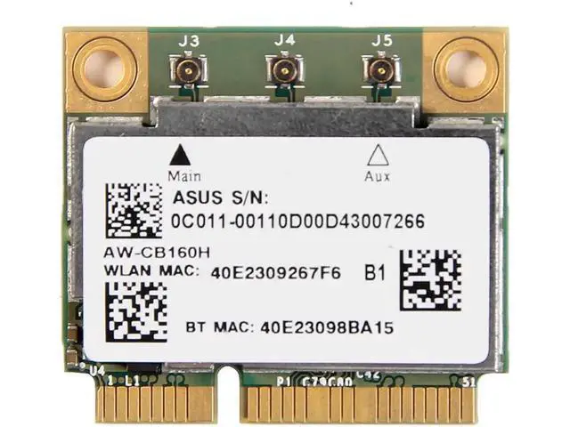 Alt view image 4 of 7 - AzureWave AW-CB160H Broadcom BCM94360HMB 802.11AC 1300Mbps Wireless WIFI WLAN Bluetooth 4.0 Mini PCI-E Card + 20cm MHF4 Antennas