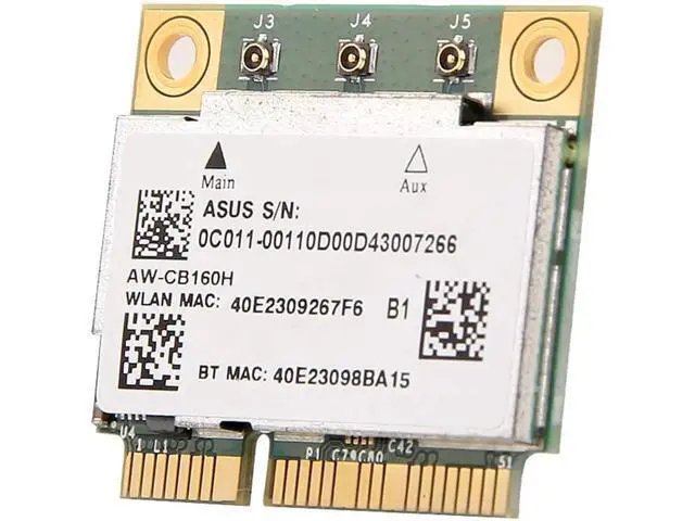 Alt view image 5 of 7 - AzureWave AW-CB160H Broadcom BCM94360HMB 802.11AC 1300Mbps Wireless WIFI WLAN Bluetooth 4.0 Mini PCI-E Card + 20cm MHF4 Antennas