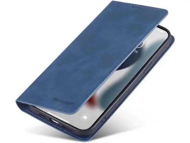 Alt view image 5 of 7 - Case for iPhone 15 Pro 6.1 inch Premium PU Leather Cover with Card Holder Kickstand Shockproof Flip Wallet Cover Blue