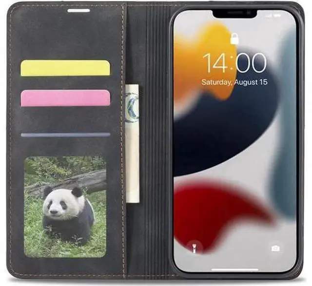 Alt view image 3 of 7 - Case for iPhone 14 Pro 6.1 inch Premium PU Leather Cover with Card Holder Kickstand Shockproof Flip Wallet Cover