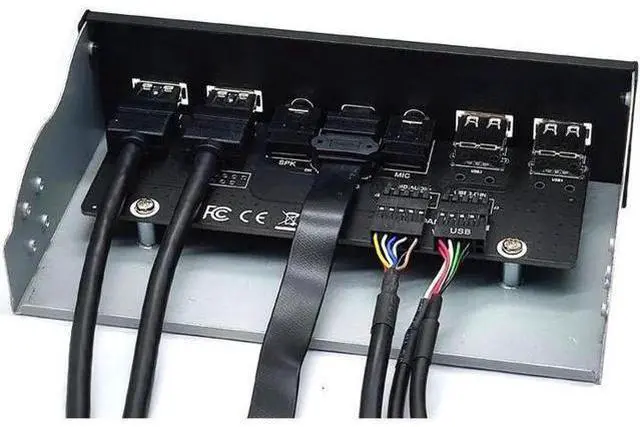 Alt view image 5 of 7 - USB 3.0 Front Panel for PC USB 3.1 Type C + 2x USB3.0 + 2x USB2.0 Hub + HD Audio 3.5mm + Earphone MIC for 5.25" CD-ROM Drive Bay
