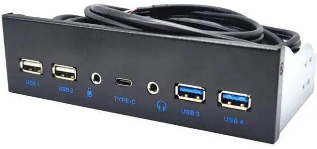 Alt view image 6 of 7 - USB 3.0 Front Panel for PC USB 3.1 Type C + 2x USB3.0 + 2x USB2.0 Hub + HD Audio 3.5mm + Earphone MIC for 5.25" CD-ROM Drive Bay