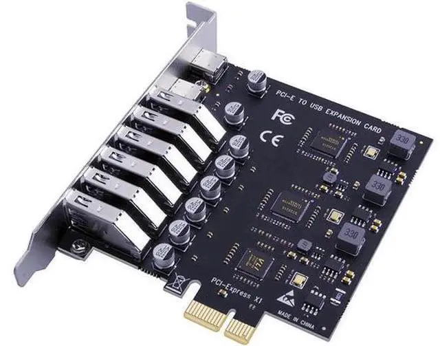 Alt view image 3 of 6 - USB 3.2 Card PCIe X1 To USB Gen1 5Gbps 8 Port (6 USB A +2 Type C) Chip VL805+NEC720210 Converter Adapter Expansion PCIE Splitter