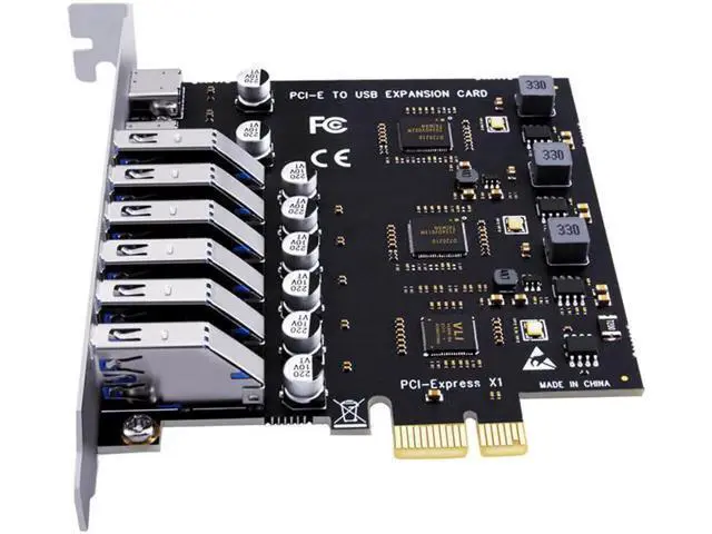 Alt view image 4 of 6 - USB 3.2 Card PCIe X1 To USB Gen1 5Gbps 8 Port (6 USB A +2 Type C) Chip VL805+NEC720210 Converter Adapter Expansion PCIE Splitter