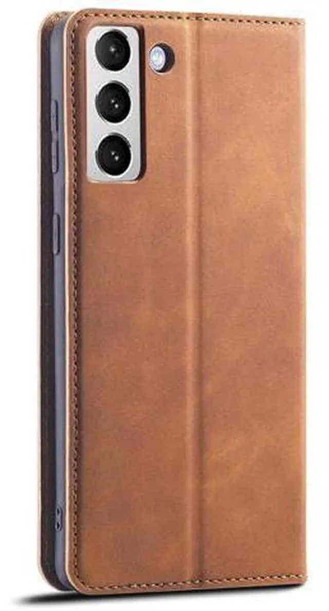 Alt view image 7 of 14 - Case for Samsung Galaxy S25 Plus 6.7 inch Premium PU Leather Phone Cover with Card Holder Stand, Shockproof Flip Wallet Cover Brown