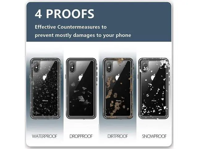 Alt view image 7 of 7 - For iPhone Xs Max Waterproof Case, Built-in Screen Protector Full-Body Clear Back Cover Heavy Duty Shockproof Case for iPhone Xs Max 6.5 inch