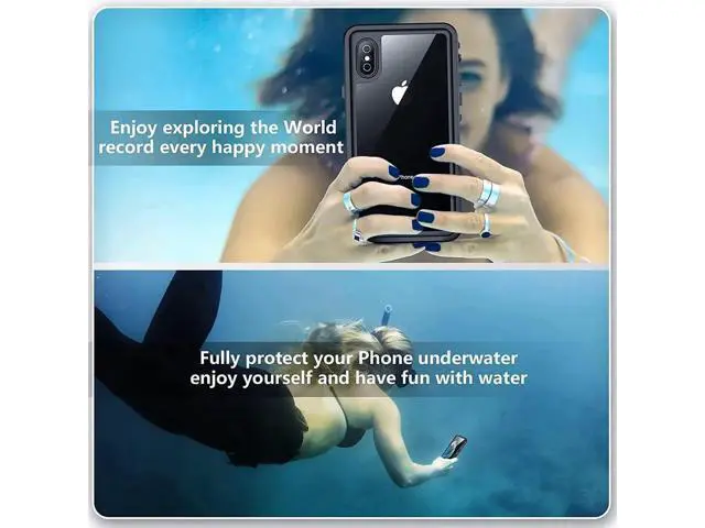 Alt view image 6 of 7 - For iPhone Xs Max Waterproof Case, Built-in Screen Protector Full-Body Clear Back Cover Heavy Duty Shockproof Case for iPhone Xs Max 6.5 inch
