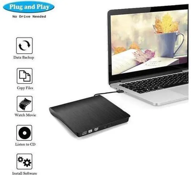 Alt view image 5 of 6 - Aomoproing External CD Drive, USB 3.0 Portable CD/DVD +/-RW Drive Slim DVD/CD ROM Rewriter Burner Superdrive High Speed Data Transfer for Laptop Desktop PC Windows and Linux OS Apple Mac