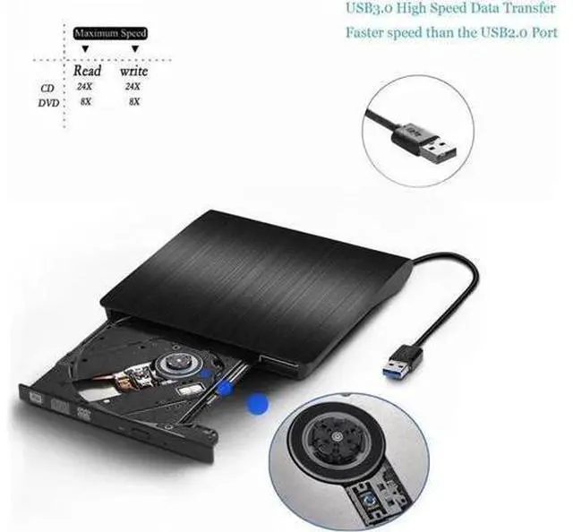 Alt view image 6 of 6 - Aomoproing External CD Drive, USB 3.0 Portable CD/DVD +/-RW Drive Slim DVD/CD ROM Rewriter Burner Superdrive High Speed Data Transfer for Laptop Desktop PC Windows and Linux OS Apple Mac
