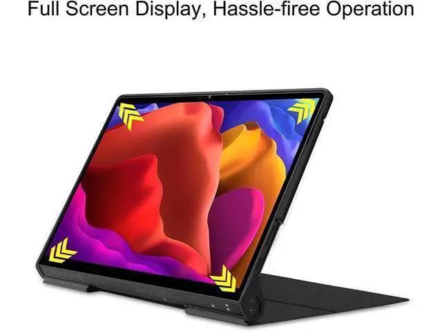Alt view image 2 of 7 - Case for Lenovo Yoga Pad Pro 13 Inch Model YT-K606 / YT-K606F 2021, Ultra Thin PU Leather Hard Shell Cover with Universal Stylus Pen