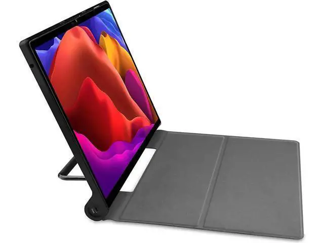 Alt view image 3 of 7 - Case for Lenovo Yoga Pad Pro 13 Inch Model YT-K606 / YT-K606F 2021, Ultra Thin PU Leather Hard Shell Cover with Universal Stylus Pen