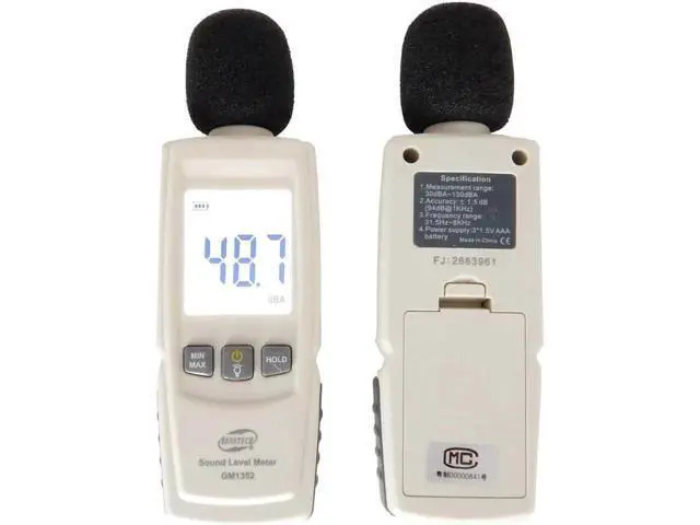 Alt view image 2 of 6 - 30-130dB Digital sound Level Meter Noise Tester GM1352 in Decibels LCD Screen Noisemeter With Blister Pack