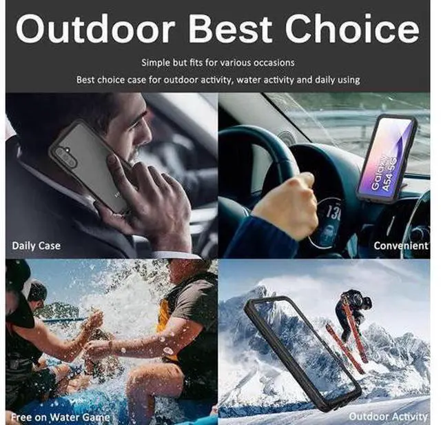 Alt view image 3 of 7 - For Samsung Galaxy A54 5G Waterproof Case, with Built-in Screen Protector, Full Protection Shockproof Dustproof Phone Cover for Samsung Galaxy A54 5G