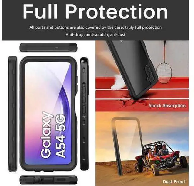 Alt view image 4 of 7 - For Samsung Galaxy A54 5G Waterproof Case, with Built-in Screen Protector, Full Protection Shockproof Dustproof Phone Cover for Samsung Galaxy A54 5G