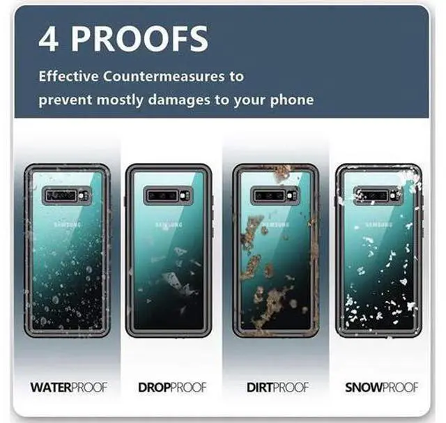 Alt view image 6 of 7 - For Samsung Galaxy S10 5G Case, S10 Waterproof Case with Built-in Screen Protector, Full Body Protective Heavy Duty Shockproof Cover IP68 Waterproof Clear Case for Samsung Galaxy S10 5G 6.7 inch