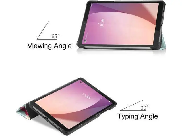 Alt view image 2 of 7 - Case for Lenovo Tab M8 4th Gen 2023 8 inch Tablet Model TB-300FU TB-300XU, Slim Lightweight Stand Hard Shell Protective Cover with Stylus Pen Light Blue