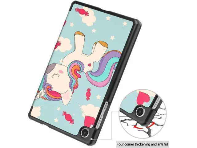 Alt view image 4 of 7 - Case for Lenovo Tab M8 4th Gen 2023 8 inch Tablet Model TB-300FU TB-300XU, Slim Lightweight Stand Hard Shell Protective Cover with Stylus Pen Light Blue