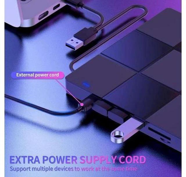 Alt view image 6 of 7 - External CD/DVD Drive for Laptop, 7 in 1 USB 3.0 Type C Ultra-Slim Portable CD/DVD Player Burner, with 4 USB Ports&SD TF Card Slot, Optical Drive Compatible with Windows 11/10/8/7, Linux, MacOS