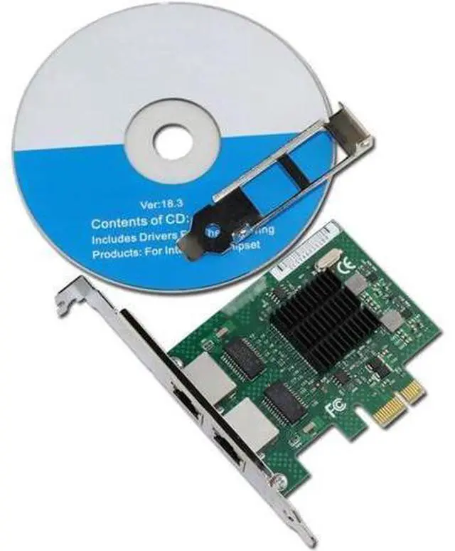 Alt view image 2 of 4 - E575T2 Dual-port PCI-E X1 Gigabit Ethernet Network Card 10/100/1000Mbps LAN Adapter Controller Wired intel 82575 E1G42ET