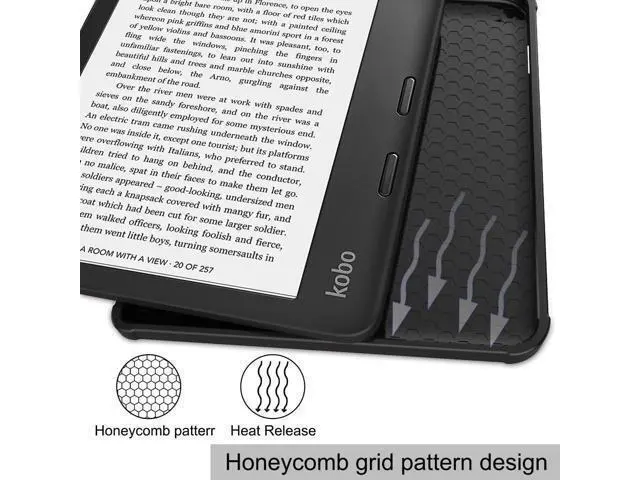 Alt view image 6 of 7 - Slim Case for Kobo Sage 2021 Release - Soft TPU Protective Back Cover with Auto Wake/Sleep for 8 inch Kobo Sage eReader Dark Green