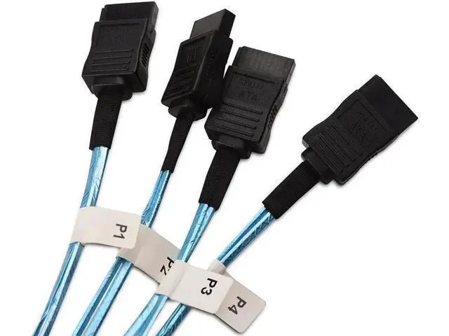 Alt view image 3 of 5 - Aomoproing Internal Mini SAS HD to SATA Cable (SFF-8643 to SATA Forward Breakout) 3.3 Feet, 1m