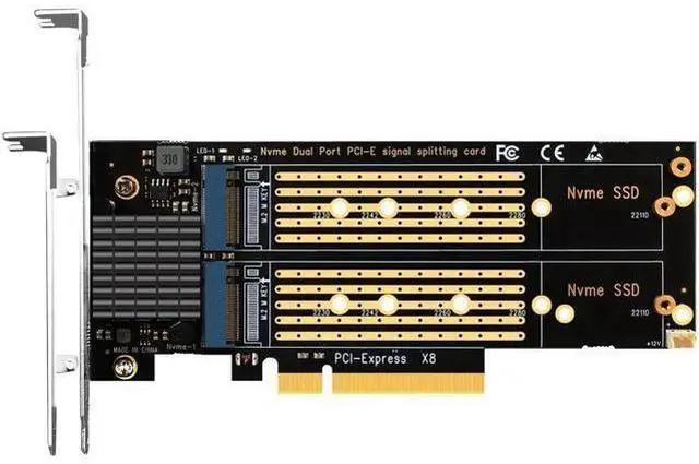 Main image of Aomoproing PA21 Dual M.2 NVMe to PCIe 4.0 X8 Adapter Without PCIe Bifurcation Function, Support 22110/2280/2260/2242/2230 Size (PCIe Bifurcation Motherboard is Required)