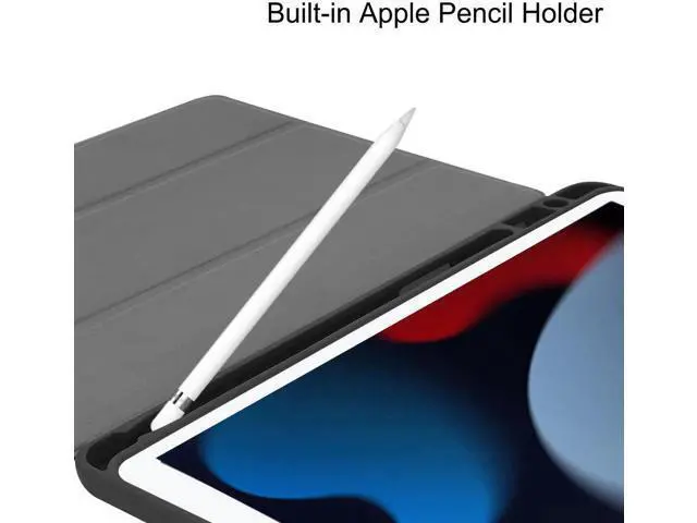 Alt view image 2 of 6 - Case for iPad 10.2 Inch 2021/2020/2019, iPad 9th/8th/7th Generation 10.2" Slim Smart Stand Cover with Pencil Holder, Universal Stylus Pen