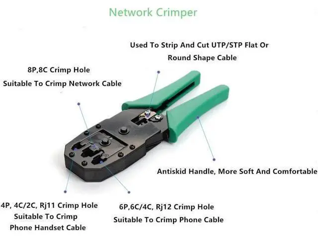 Alt view image 6 of 7 - Aomoproing Network Cable Repair Maintenance Tool Kit Set 11 in 1 Portable Phone Cable Crimper 8P8C 4P4C 6P6C Connectors RJ45 RJ11 Cat5 Cat6 Cable Tester