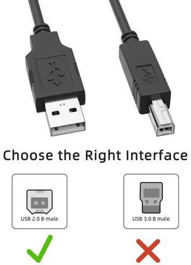 Alt view image 5 of 14 - Aomoproing USB 2.0 Printer Cable to Computer USB Printer Scanner Cable High Speed A Male to B Male Cord Compatible with HP, Epson, Lexmark, Xerox, Samsung (10M)