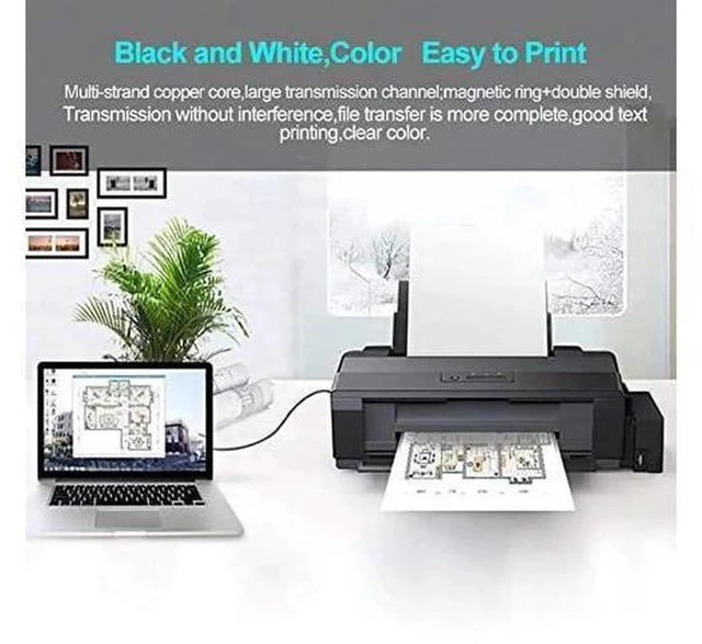 Alt view image 6 of 14 - Aomoproing USB 2.0 Printer Cable to Computer USB Printer Scanner Cable High Speed A Male to B Male Cord Compatible with HP, Epson, Lexmark, Xerox, Samsung (10M)