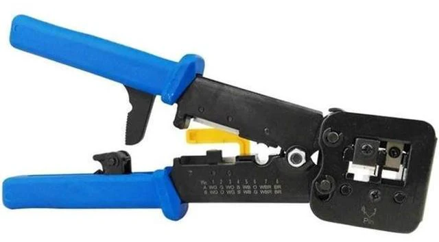 Alt view image 4 of 5 - Aomoproing Networking Pliers RJ45 RJ11 Crimping Cable Stripper Crimper RJ45 Pressing Line Clamp Pliers